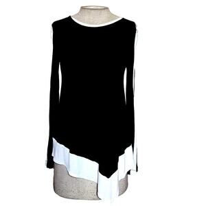 BCBGMAXAZRIA Asymmetrical Hem Long Sleeve Top Size XS